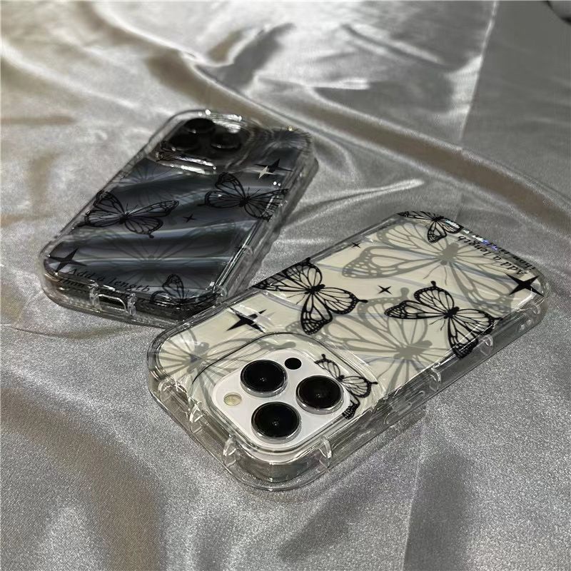 Ốp Điện Thoại Mềm Trong Suốt Họa Tiết Cánh Bướm Cho Iphone 14Promax 1312 / 11 7 / 8plus xr / sins DTZZ