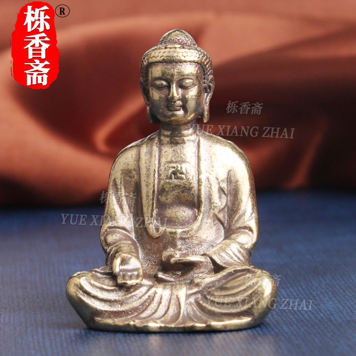 Sakyamuni Tượng Phật Để Bàn Trang Trí Bằng Đồng Thau Nguyên Chất