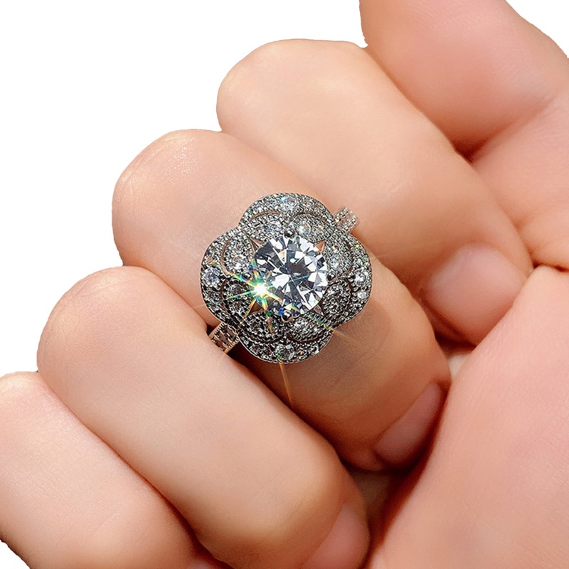 Nhẫn Đính Hôn Đính Đá Zircon Màu Sắc Thời Trang Dành Cho Nữ
