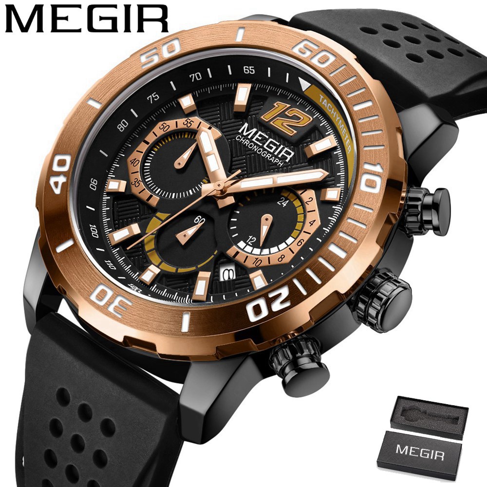 Đồng Hồ Analog Máy Quartz MEGIR 2109 Kiểu Dáng Sang Trọng Dành Cho Nam