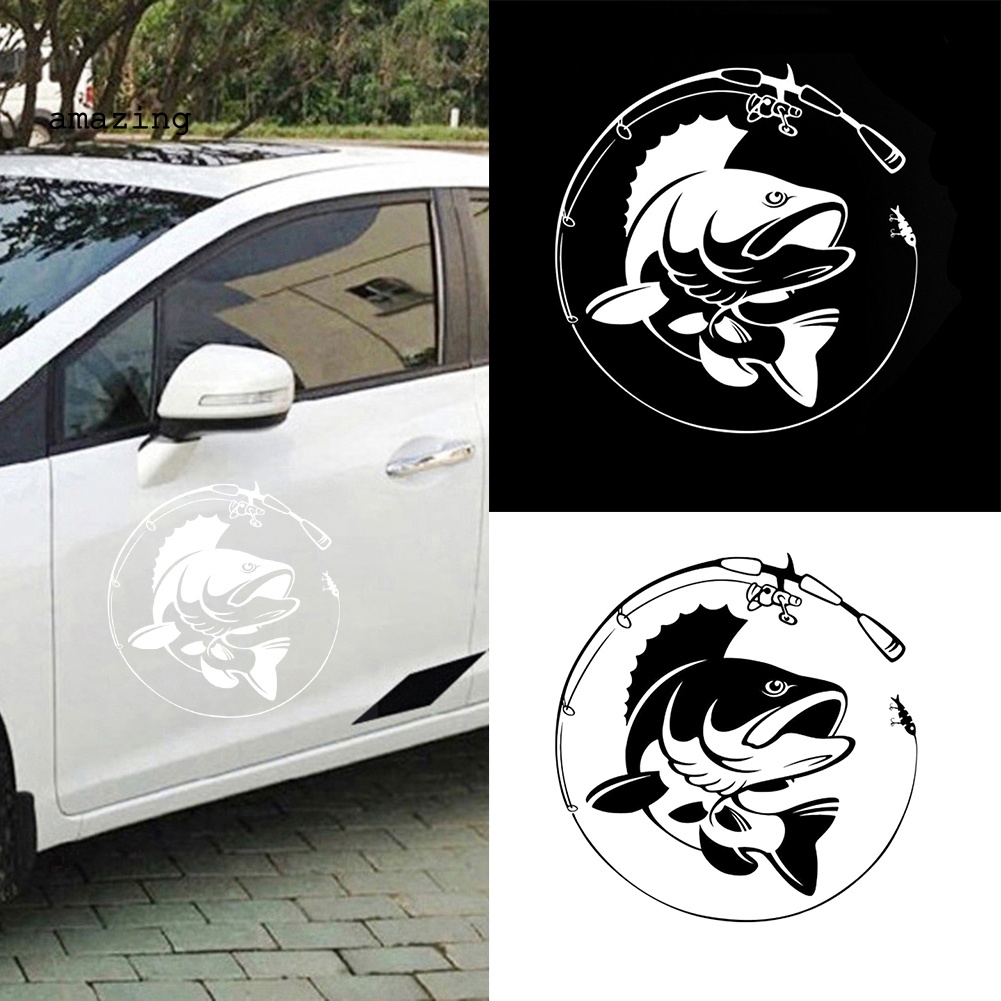 Miếng Dán Phản Quang Họa Tiết Cần Câu Cá Vui Nhộn Trang Trí Cửa Sổ Xe Hơi