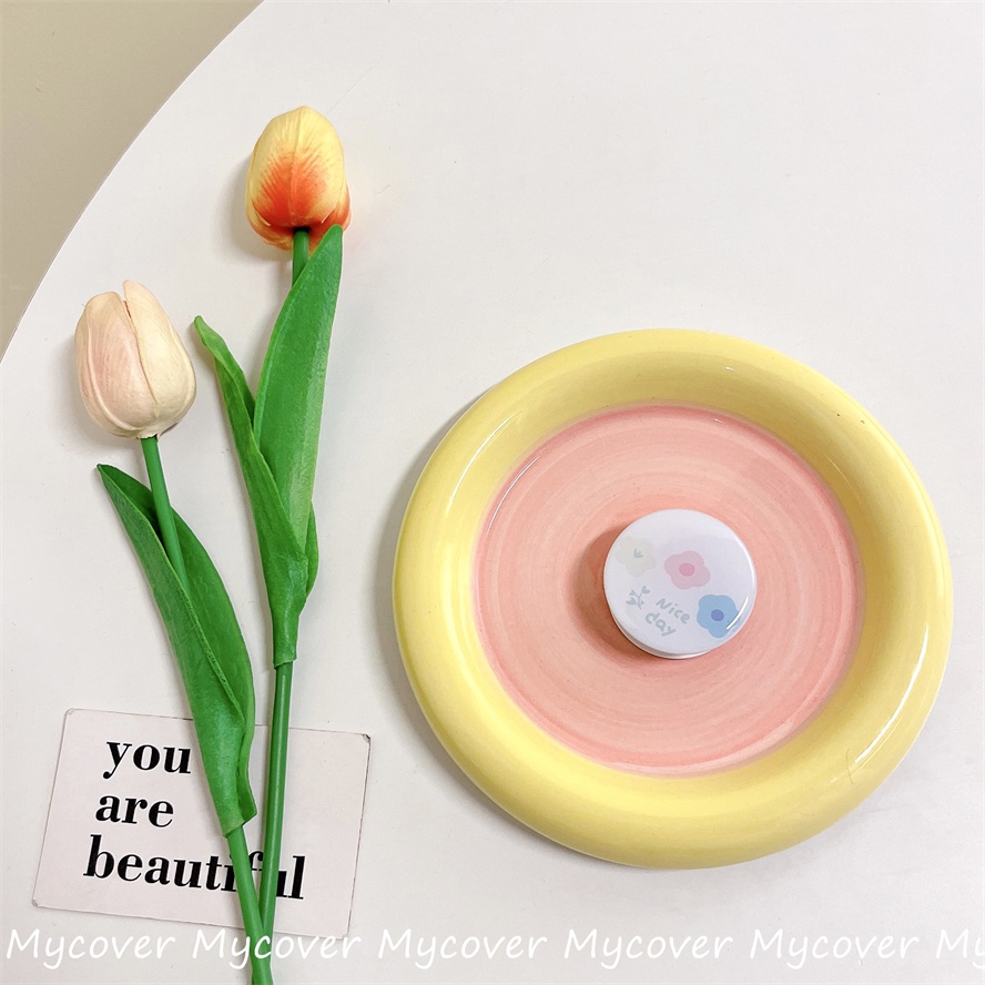 Giá Đỡ Điện Thoại Dạng Vòng Nhẫn Đeo Ngón Tay Hình Hoa / Mặt Cười Đơn Giản Phổ Biến