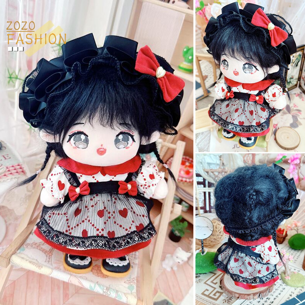 1 Bộ Trang Phục Gồm Áo Hai Dây Và Váy 20cm In Họa Tiết Trái Tim Dễ Thương Cho Búp Bê