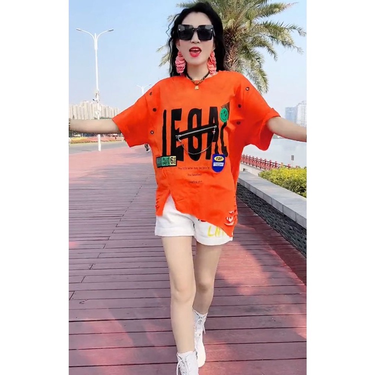 Áo Thun Cotton Dáng Rộng Thời Trang Mùa Hè 2023 Cho Nữ