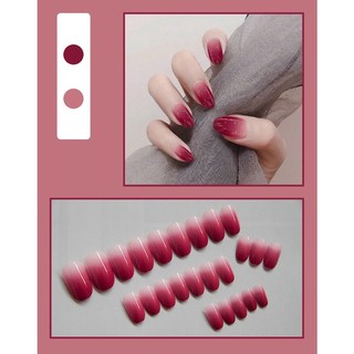 Set 24 Móng Tay Giả Màu Gradient Đơn Giản R024