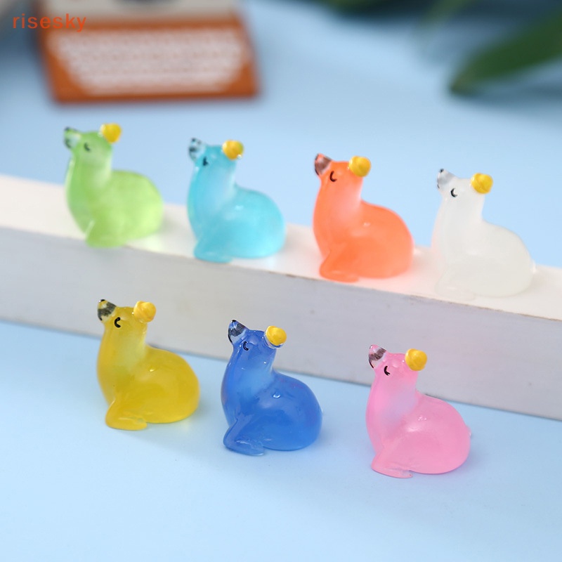 Bộ 2 Mô Hình Động Vật Mini Bằng Nhựa Phát Sáng Trong Bóng Tối Trang Trí Sân Vườn