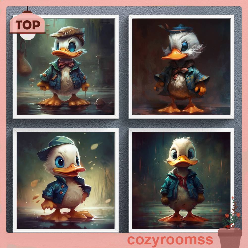 Tranh Đính Đá Kim Cương Toàn Bộ 5D DIY Hình Vẽ Vịt Donald