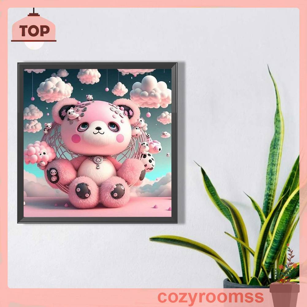 Bộ Tranh Đính Đá 5D Tự Làm Toàn Diện Hình Gấu Trang Trí Nhà Cửa