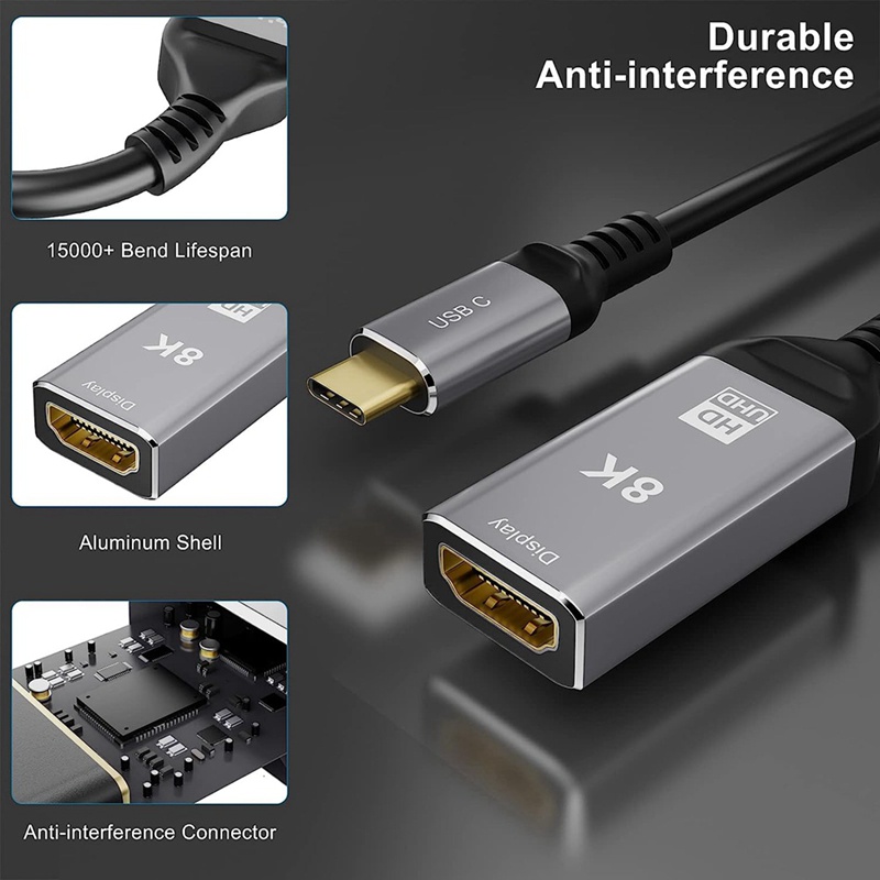 Cáp ChuyểN ĐổI USB C Sang HDMI 4K 120HZ, Hỗ Trợ MàN HìNh MáY TíNh 48Gbps