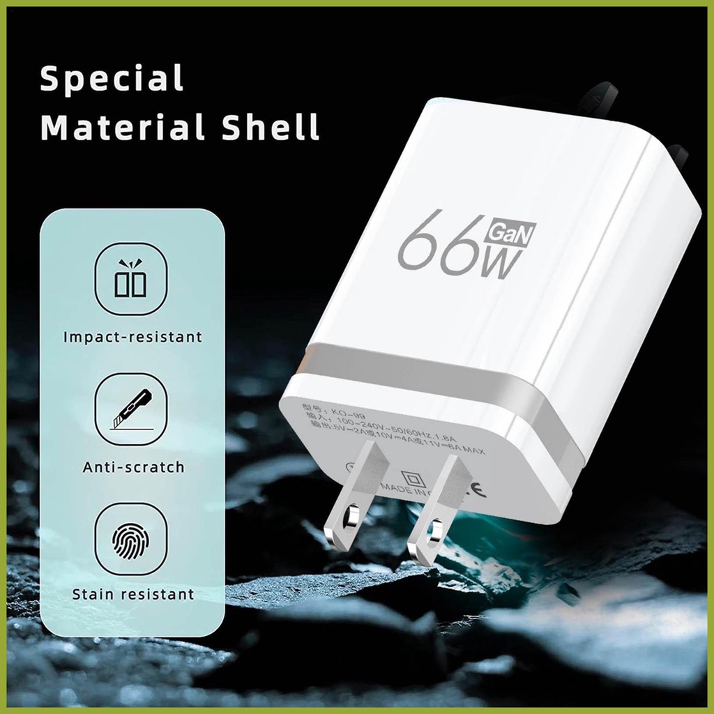 Phích Cắm Sạc Nhanh 66W Chuyên Dụng Cho Điện Thoại / Máy Tính Bảng / Laptop