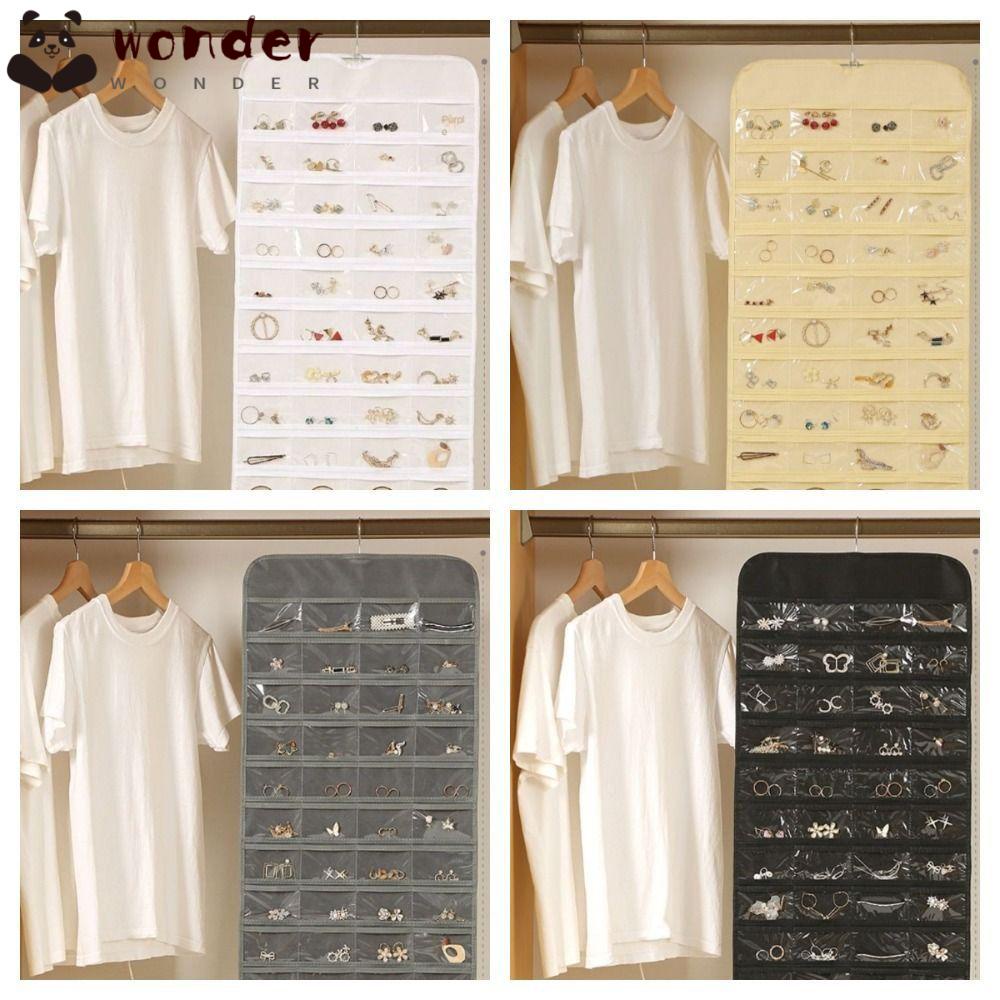 WONDER Set 2 Giá Đỡ Treo Trang Sức Bằng Vải Không Dệt 2 Mặt Cỡ Lớn