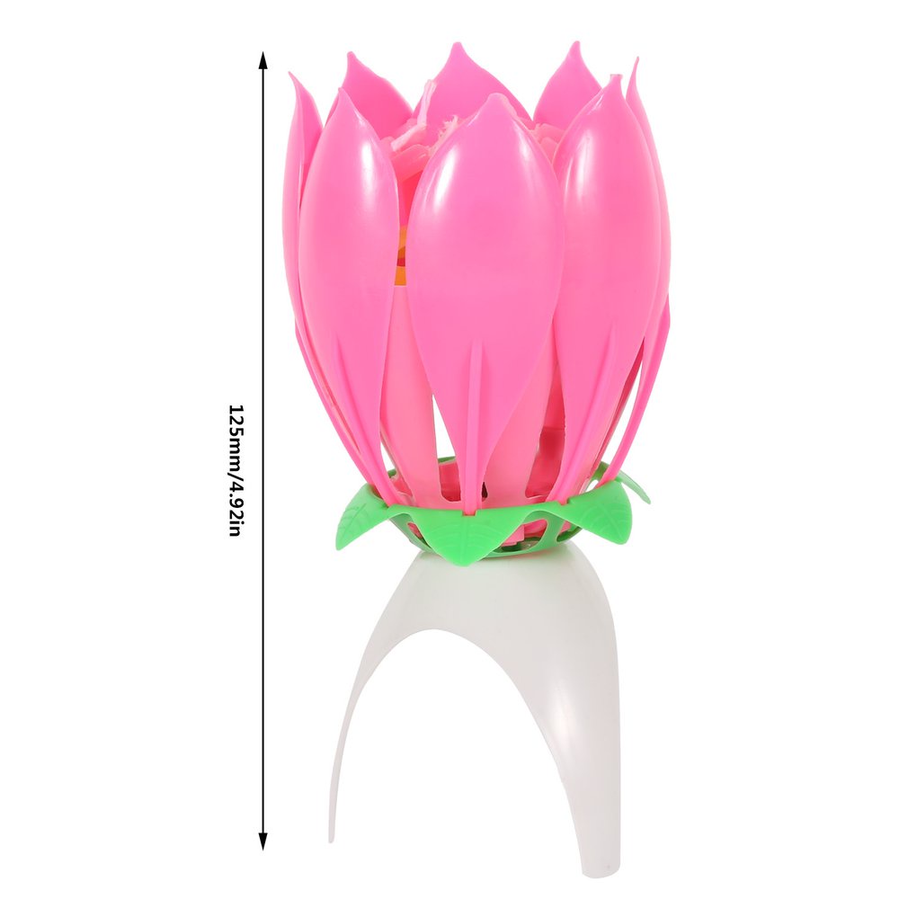 =Christmas=Romantic Musical Lotus Flower Birthday Music Candle for Birthday Cake Decor