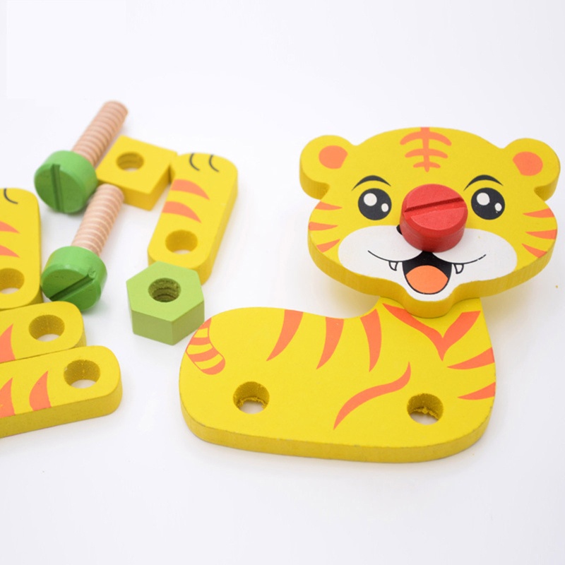 Bộ 2 Món Đồ Chơi Lắp Ráp Hình Động Vật Kèm Đai Ốc Giáo Dục Sớm Cho Bé