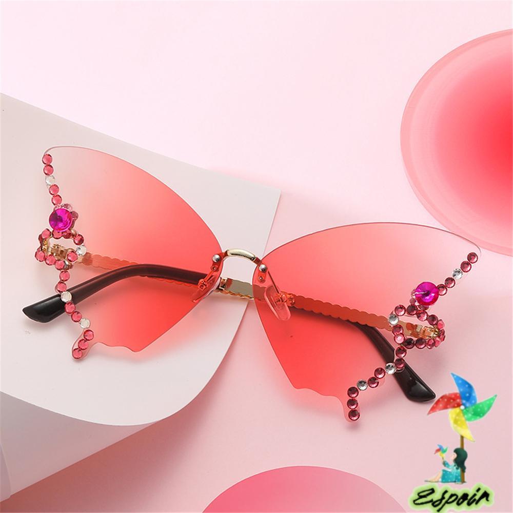 ESPO Kính Mát Hình Bướm Đính Đá Sang Trọng Y2K