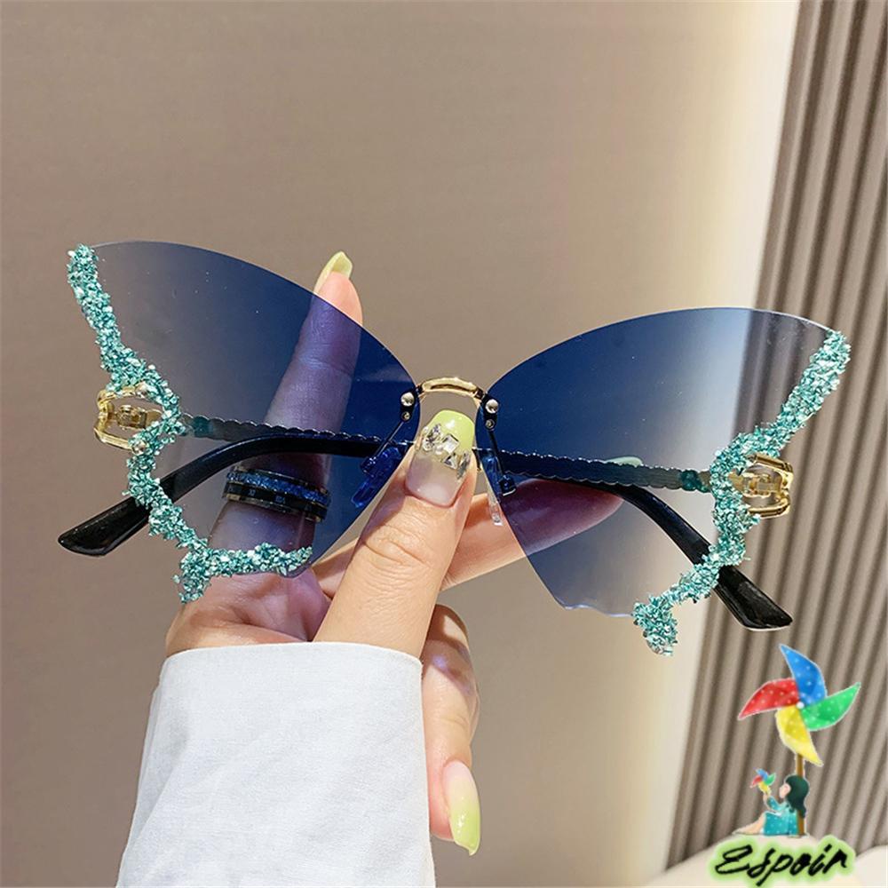 ESPO Kính Mát Nữ Oversize Đính Đá Tím Sang Trọng