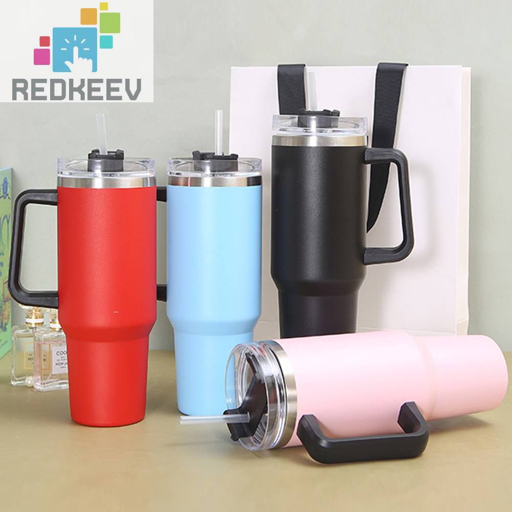 Cốc Uống Cà Phê 40oz Bằng Thép Không Gỉ Chống Rò Rỉ Có Tay Cầm Tiện Dụng