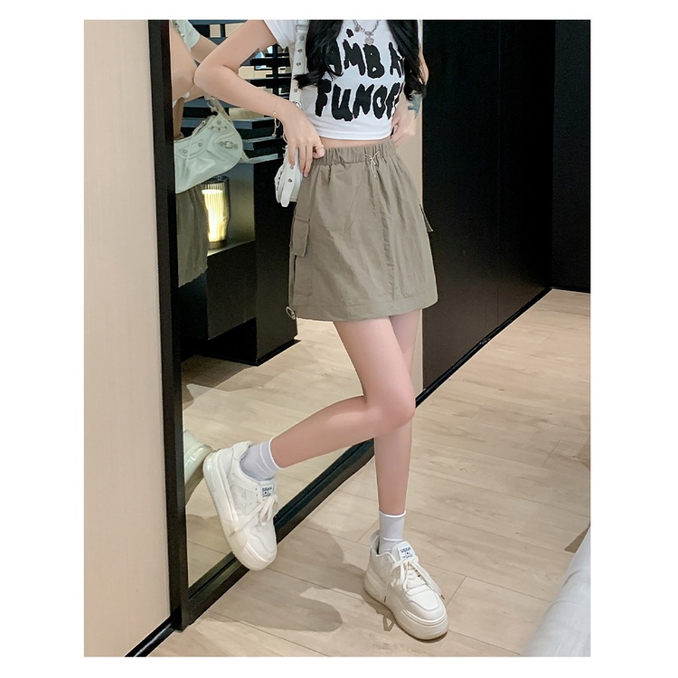 Chân Váy Chữ A Lưng Thun Phối Túi Hộp Thời Trang Mùa Hè Cổ Điển