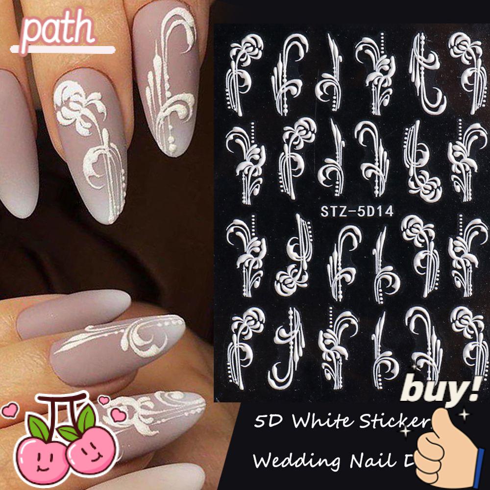 PATH Miếng Dán Trang Trí Móng Tay Phối Ren Thời Trang Mùa Đông Ấm Áp