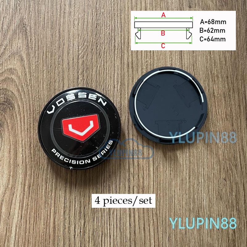 Bộ 4 Nắp Đậy Trục Bánh Xe Hơi In Logo Vossen 56mm 60mm 68mm Vossen Chuyên Dụng Cho TE37
