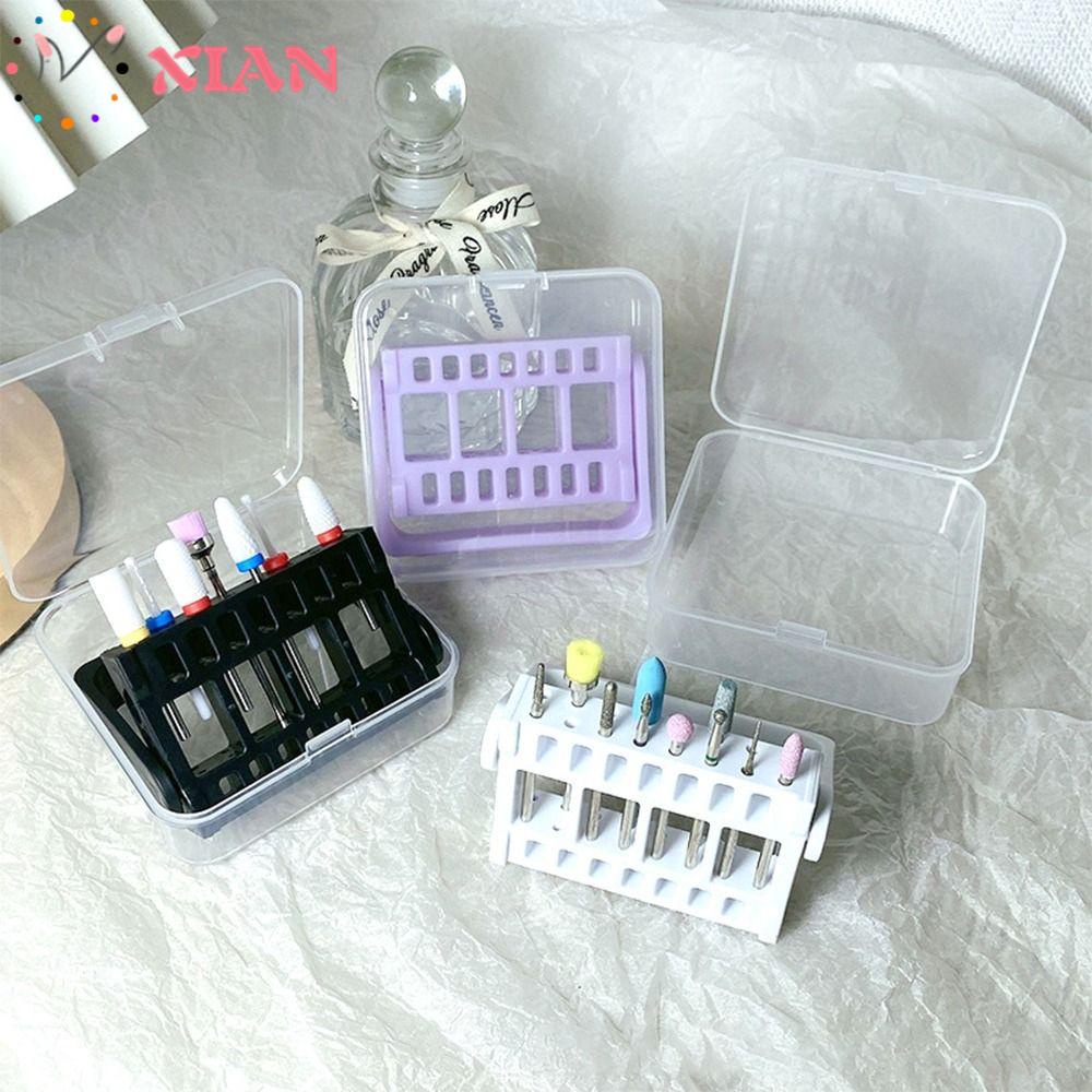 XIANTIN Hộp Đựng Mũi Khoan Móng Tay Chống Bụi Tiện Dụng Ốp