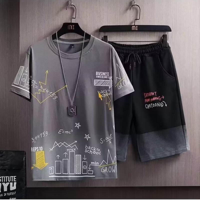 Áo Thun Tay Ngắn Cổ Tròn Dáng Rộng In Họa Tiết Graffiti Phong Cách Đường Phố Hip Hop Thời Trang Mùa Hè Cho Nam