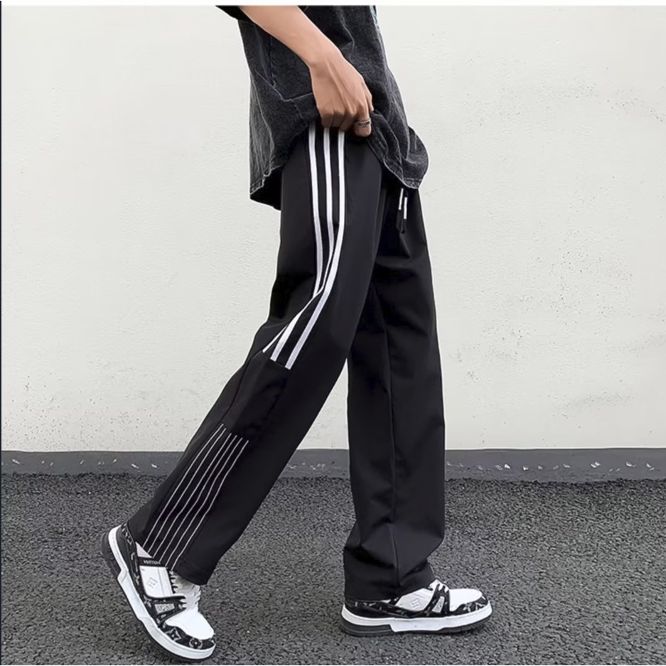 Quần Dài Vải Lụa Lạnh Mỏng Nhanh Khô Ống Rộng Thời Trang Mùa Hè Cho Nam