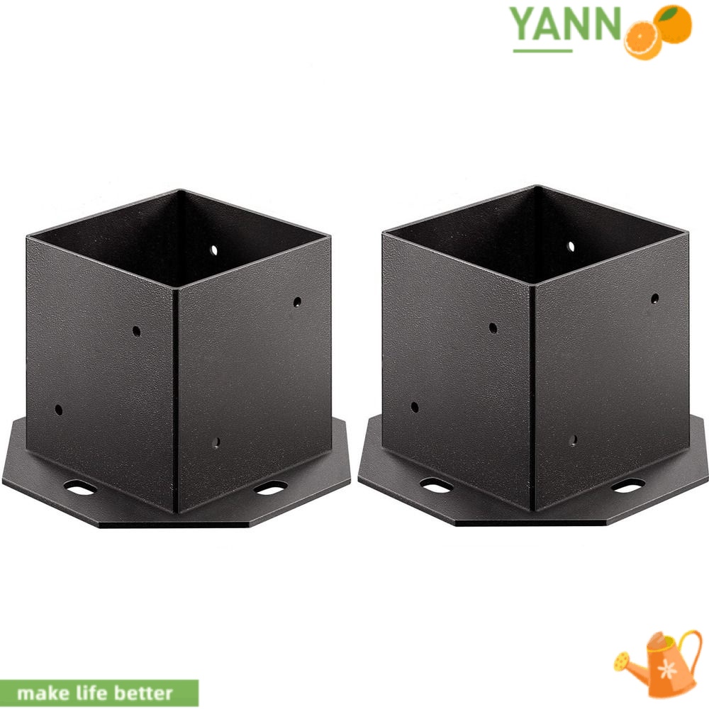 YANN1 Set 2 Đế Gỗ Treo Hàng Rào Màu Đen Chống Gỉ Sét