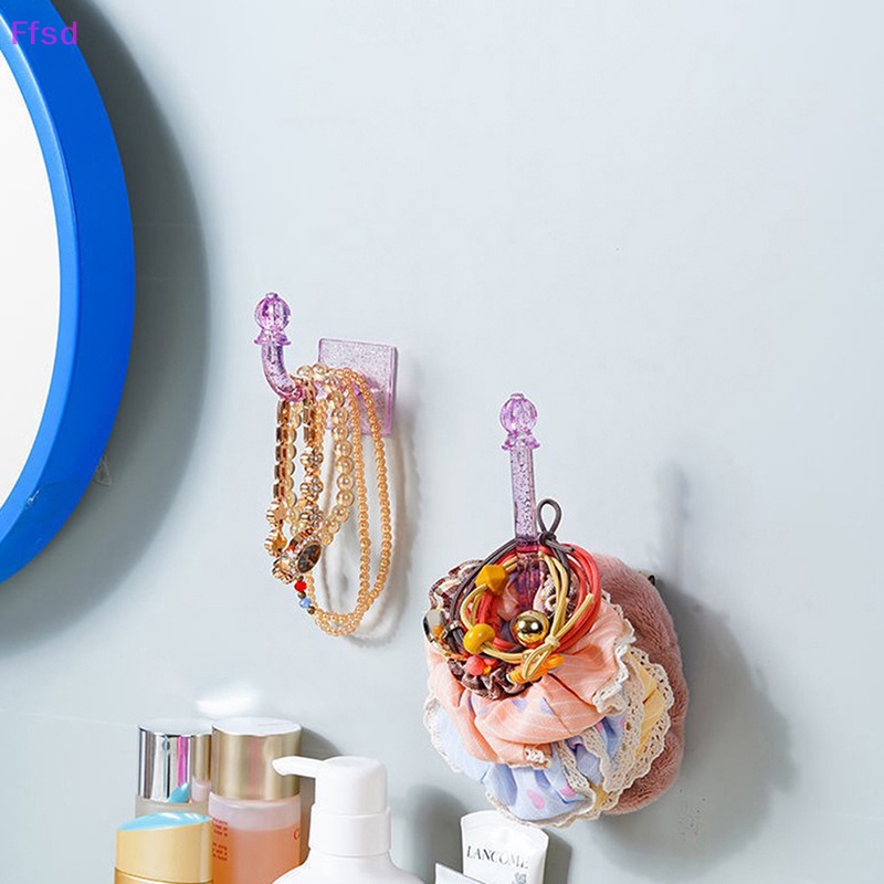 {Ffsd} Giá Đỡ Dây Buộc Tóc / Trang Sức Gắn Tường Đa Năng Pha Lê Bán Chạy