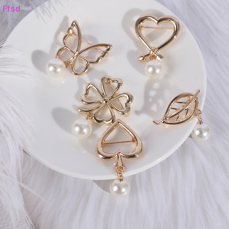 {Ffsd} Trâm Cài Áo Khoác Cardigan Sweater Dây Xích Đính Ngọc Trai Dễ Thương Thời Trang Bán Chạy