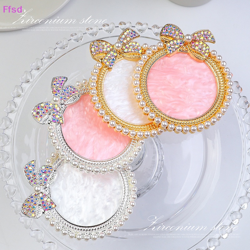 1 Bảng Pha Màu Vẽ Móng Tay Giả Bằng Nhựa Resin Có Dây Ruy Băng Ngọc Trai