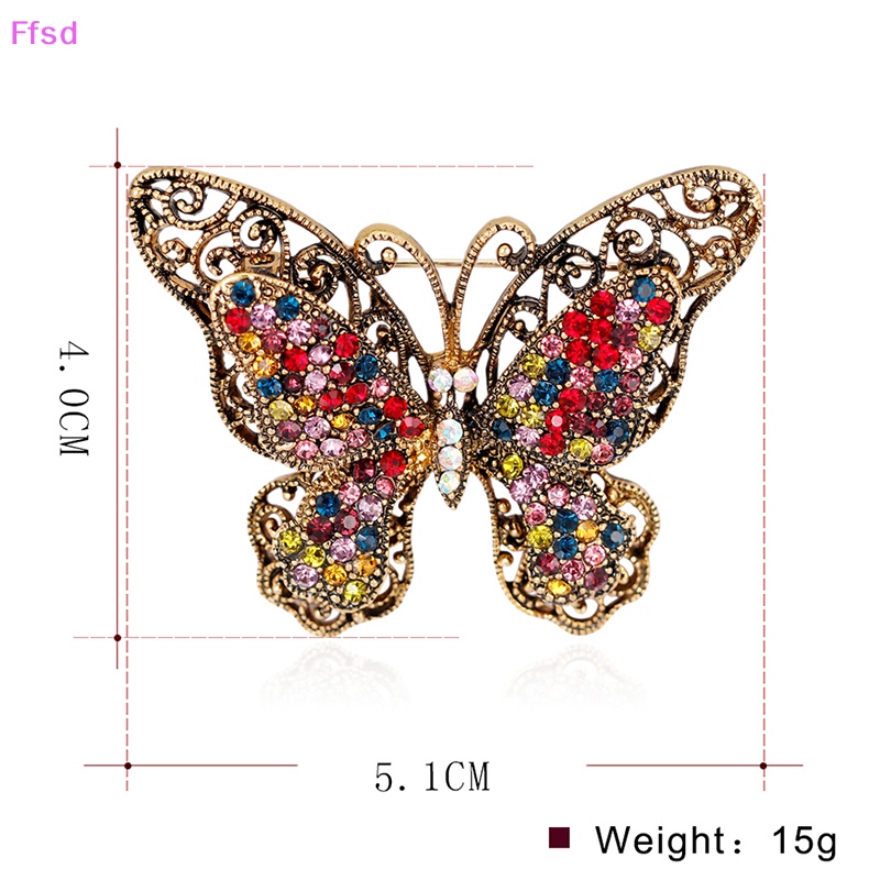 Ghim Cài Áo Lớn Hình Bướm Pha Lê Cho Tiệc Tùng * Bán Chạy {Ffsd}