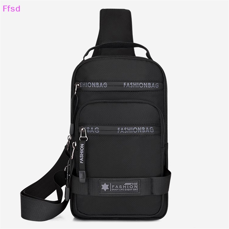 {Ffsd} Ba Lô Nylon Đeo Chéo Ngực Có Cổng Sạc USB Thời Trang Du Lịch Bán Chạy
