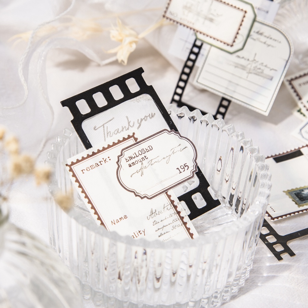 Set 30 Tấm Giấy Ghi Chú Họa Tiết Vintage