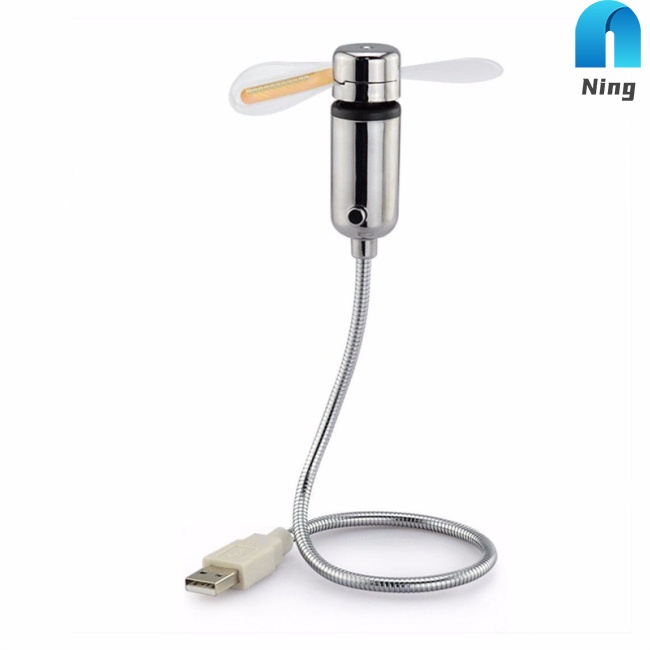 Quạt Usb Mini Cánh Mềm Linh Hoạt Gắn Đèn Led Rgb Cho Pc Notebook