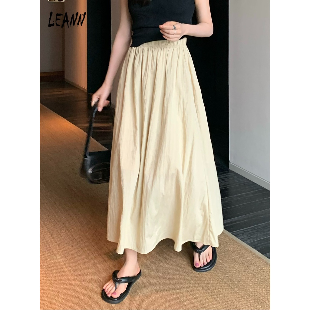 Chân Váy Chữ A Dài Lưng Cao Co Giãn Phong Cách Hàn Quốc Thời Trang Mùa Hè Mới HZFWC5625