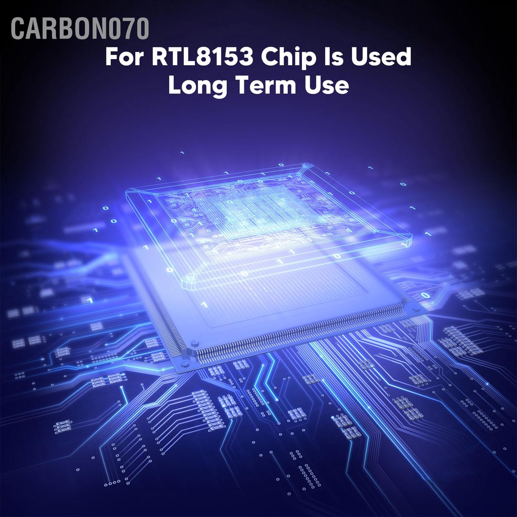 Carbon070 Bộ chuyển đổi USB C sang Ethernet với cáp Gigabit Type RJ45 nhẹ cho máy tính bảng màu đen