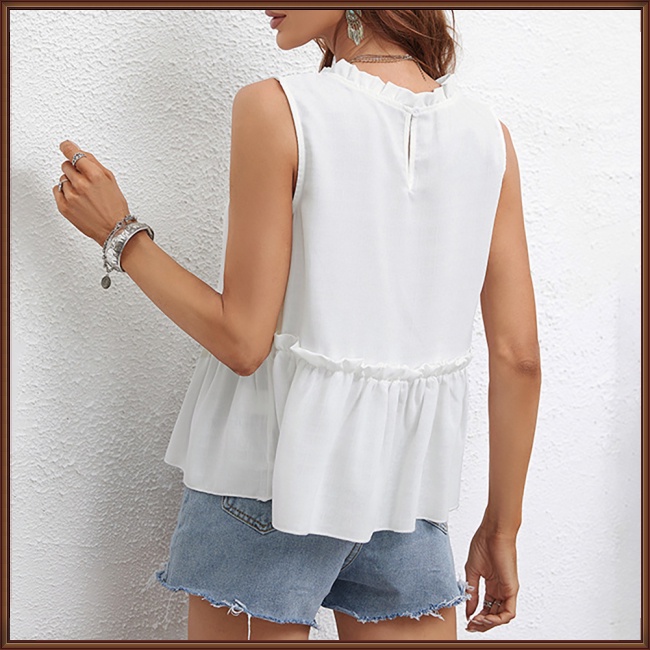 Áo Kiểu Không Tay Màu Sắc Đơn Giản Thời Trang Cho Nữ