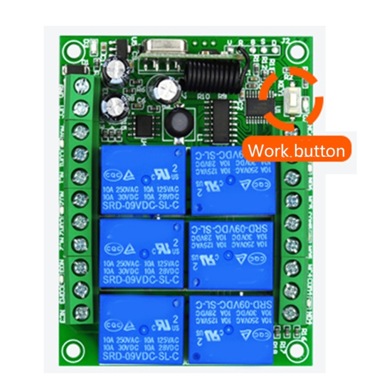 Rơ Le Điều Khiển Từ Xa Alli 315Mhz 433Mhz RF 12V-36V 6CH 6 Chiều