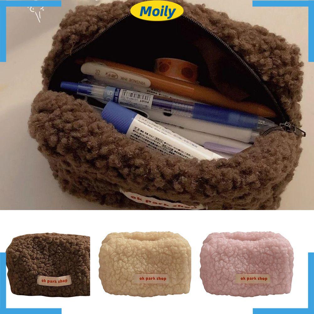 MOILYVN Túi Đựng Mỹ Phẩm Cỡ Lớn Chất Liệu Lông Cừu Mềm Mại