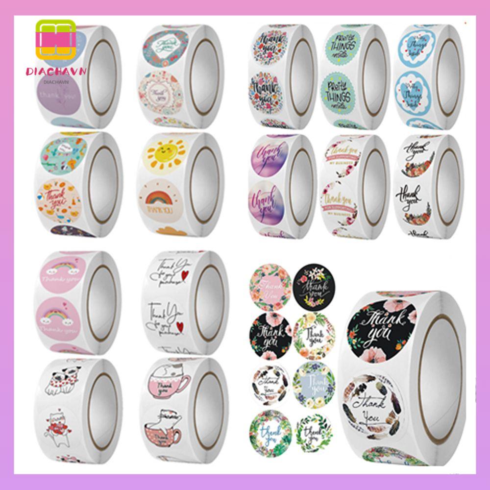 DIACHAVN Nhãn Dán Trang Trí Quà Tặng Hình Bánh Donut / Mặt Trời Màu Cầu Vồng DIY