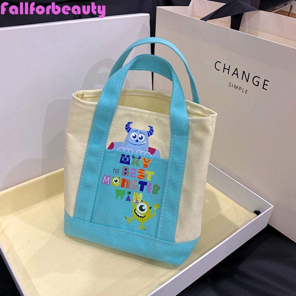 FALLFORBEAUTY Túi vải Cỡ Lớn In Họa Tiết Hoạt Hình Phong Cách Hàn Quốc Cho Mẹ Bỉm Sữa