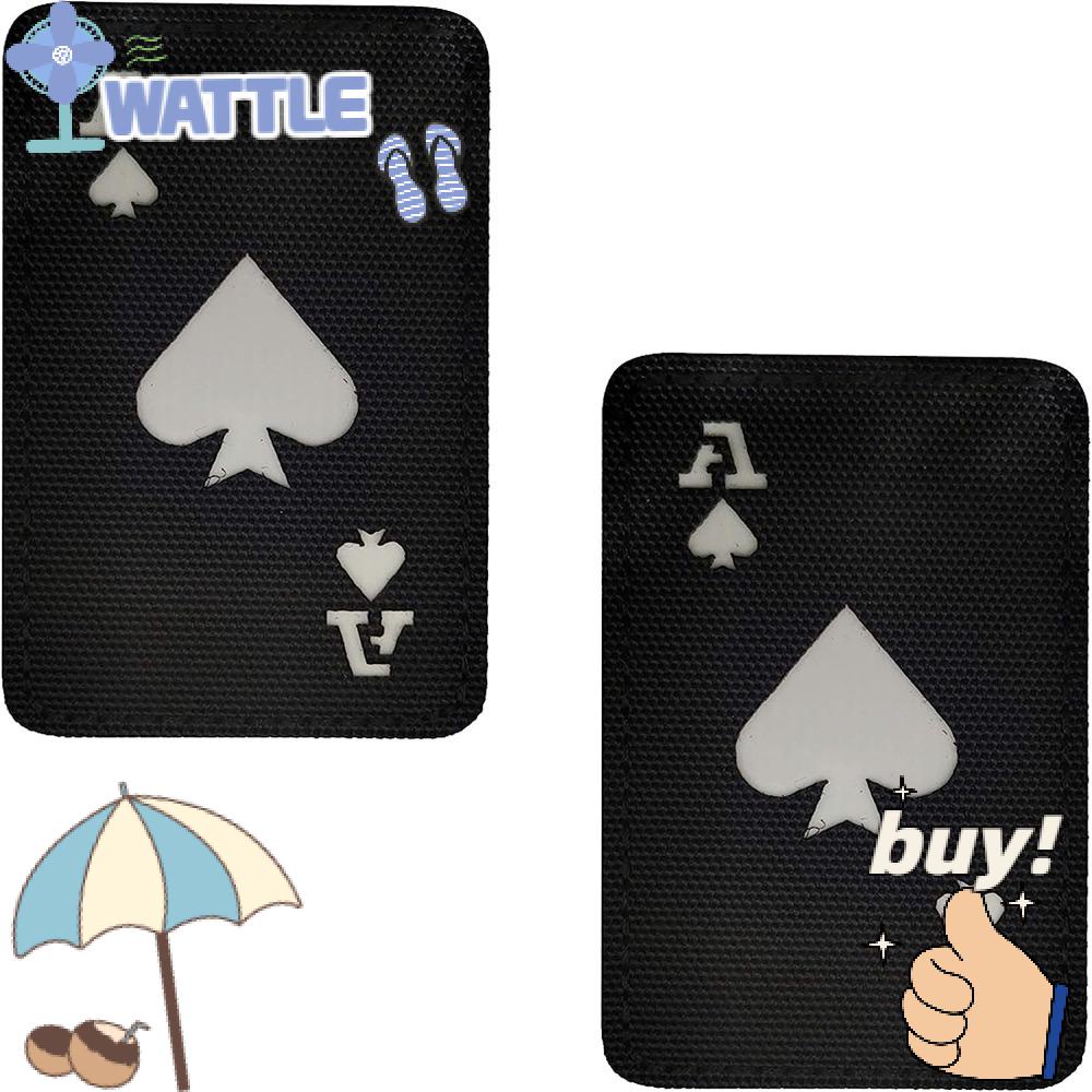 WTTLE Bộ 2 Miếng Dán Hình Ace of Spades Màu Đen Phát Sáng Trong Bóng Tối
