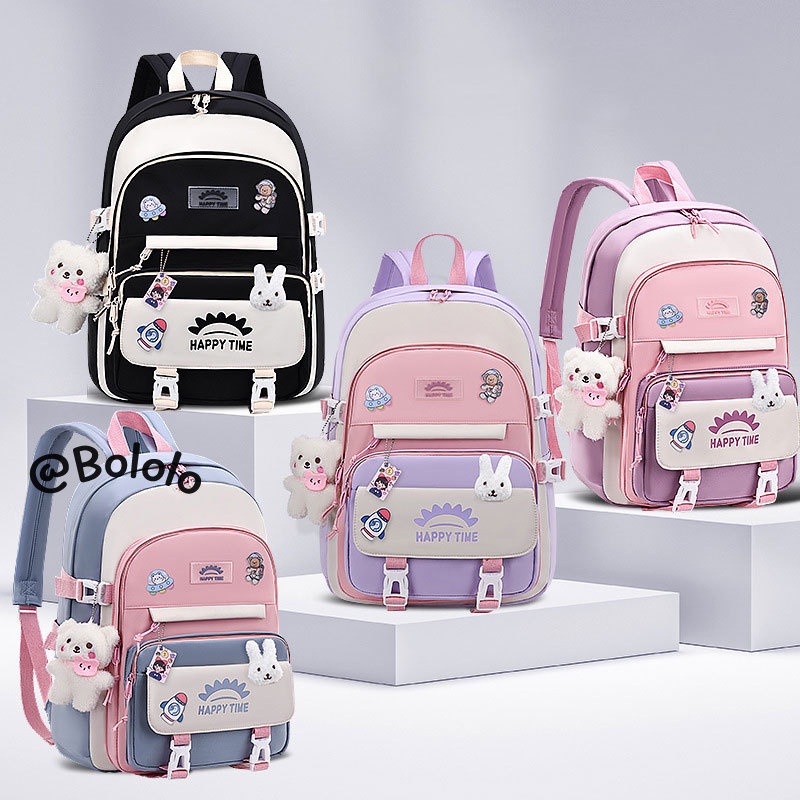 Bololo Ba Lô Đi Học Nhiều Túi Thời Trang Hàn Quốc Dễ Thương Cho Bé