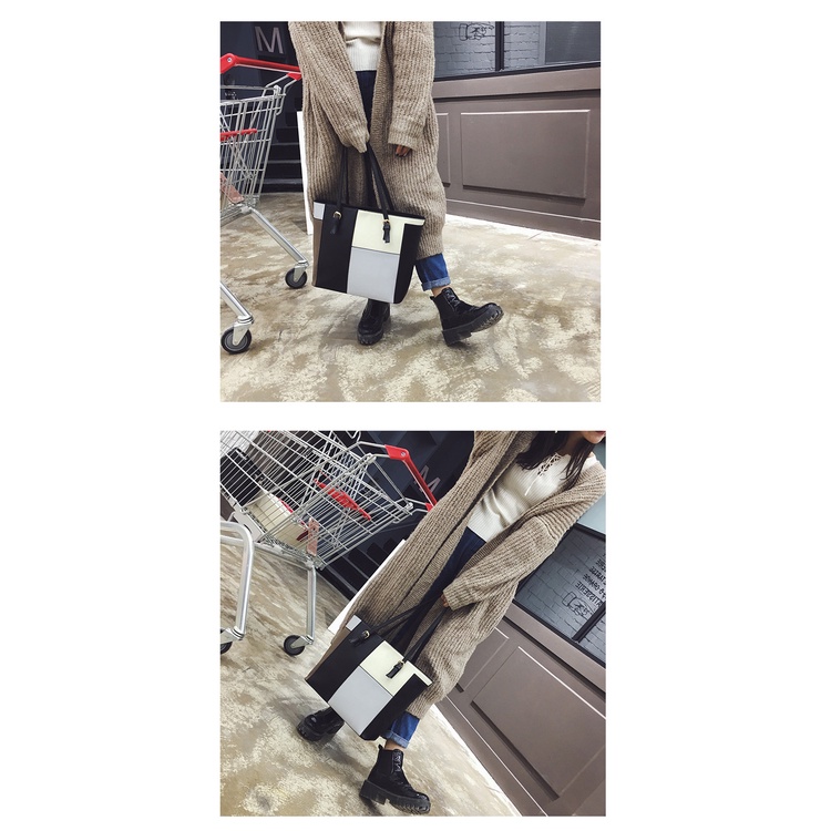 Túi Xách Cỡ Lớn Màu Tương Phản Thời Trang Cho Nữ