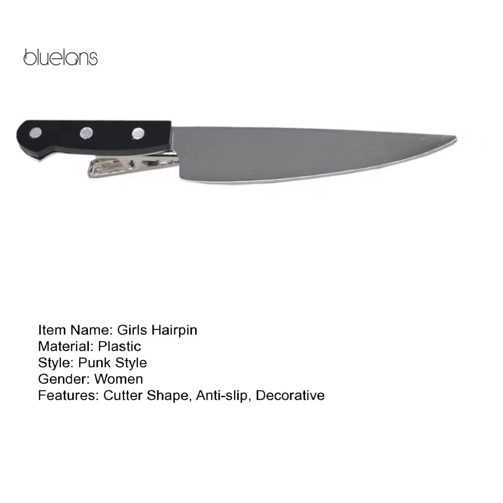 Kẹp Tóc Hình Dao Cắt Chống Trượt Phong Cách Punk Sáng Tạo Cho Nữ