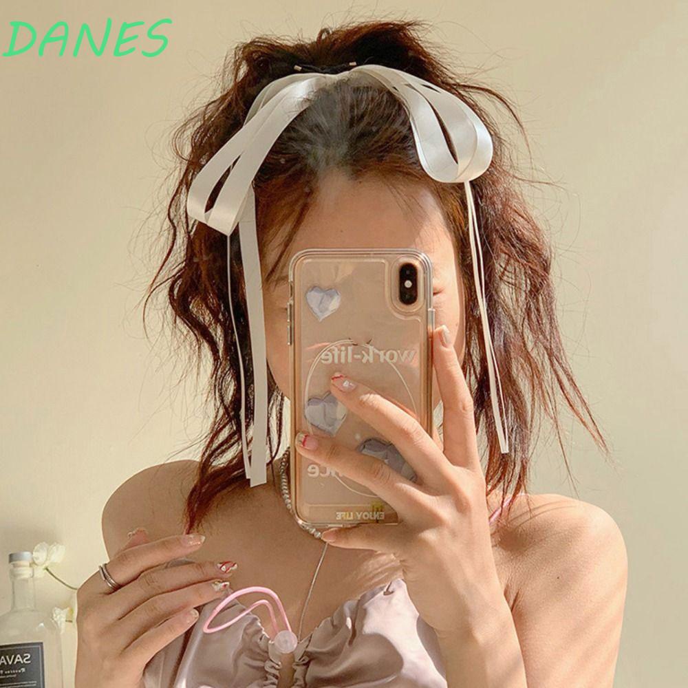 DANES Dây Buộc Tóc Thắt Nơ Ruy Băng Dài Co Giãn Ngọt Ngào Cho Nữ
