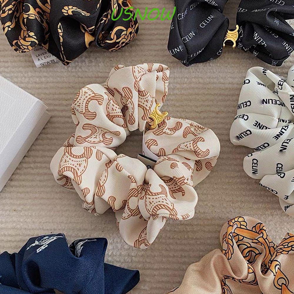 USNOW Dây Cột Tóc Cỡ Lớn In Họa Tiết Dễ Thương Phong Cách Hàn Quốc Thời Trang Mùa Hè Cho Nữ