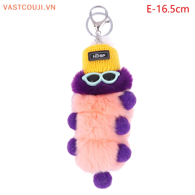 Móc Khóa Hình Sâu Bướm Nhồi Bông Xinh Xắn