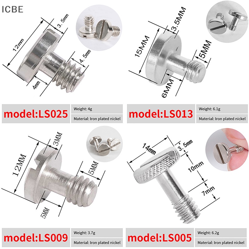 Bộ Ốc Vít 1 / 4 Inch Tháo Lắp Nhanh Chất Lượng Cao Cho Chân Máy Ảnh DSLR