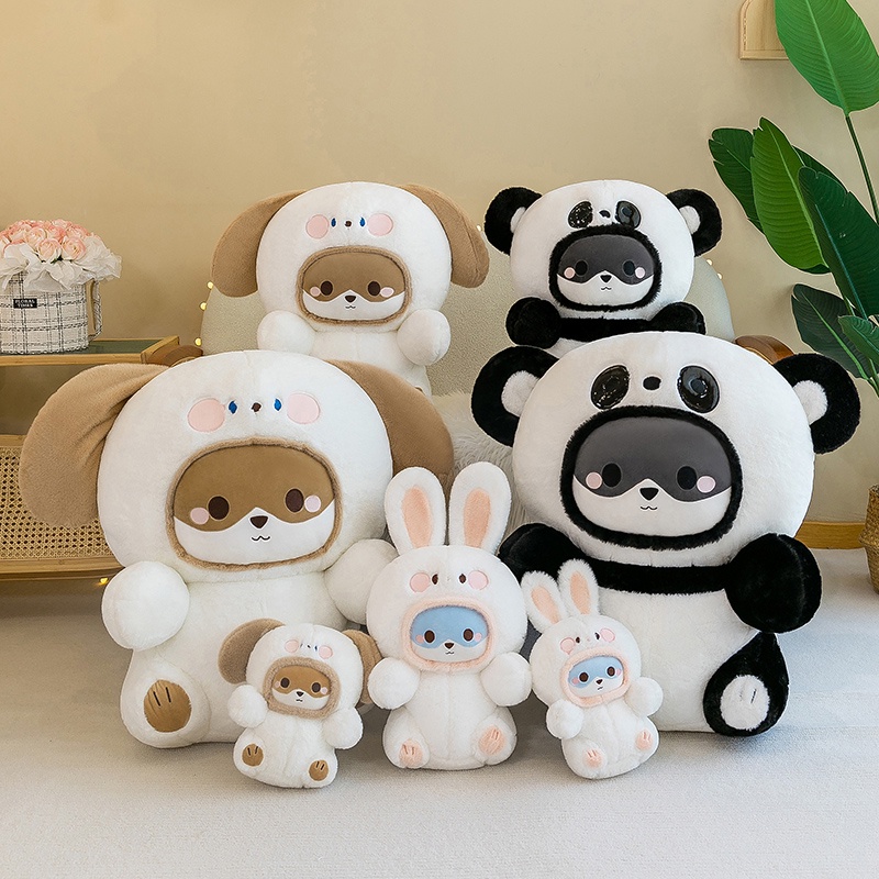 Thú Nhồi Bông Biến Hình Cún Cưng / Thỏ Tuyết Làm Quà Tặng Cho Bạn Gái / Bé Trai